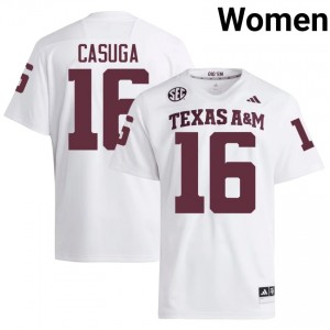 Elite Thread Helaman Casuga #16 Aggies White Jersey | Women University Football Stitch Fan Gear 88901919