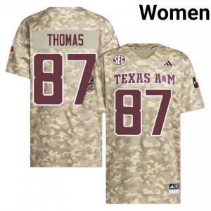 101th Man Houston Thomas #87 Beige Jersey | Iconic Stitch College Football Women Apparel 31726549