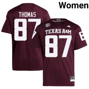 #87 Houston Thomas Texas A&M Aggies Maroon Jersey | Elite Embroidery Women Player Football Gear 76693987