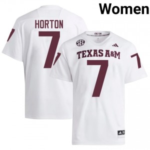 White Isaiah Horton #7 Texas Aggies Jersey | Women High School Football Licensed Stitch 41537387