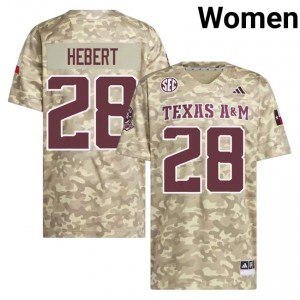 #28 Jackson Hebert Aggies Beige Jersey | Pro Cut Stitch Women NCAA Football Gear 92984387