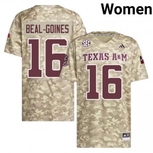 31th Man Jamar Beal-Goines #16 Beige Jersey | Gameday Stitch College Football Women Apparel 39186679