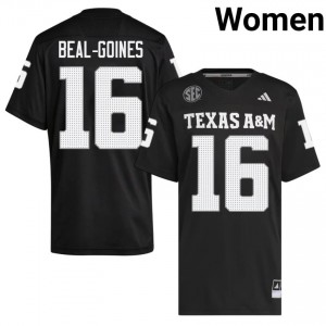 #16 Jamar Beal-Goines Texas A&M Aggies Black Jersey | Premium Embroidery Women NCAA Football Gear 66585411