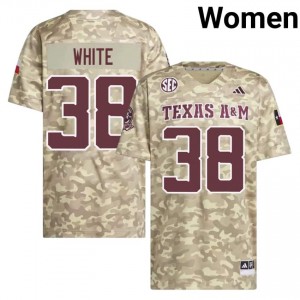 Beige Jared White #38 Texas Aggies Jersey | Women Player Football Authentic Stitch 82178481