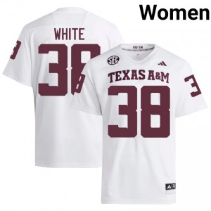 White Jared White #38 Texas Aggies Jersey | Women High School Football Moisture Wicking Stitch 37145052