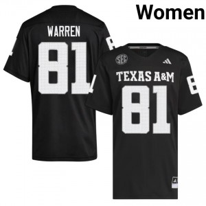 Black Jayden Warren #81 Aggies Jersey | Women Player Football Authentic Stitch 22491890