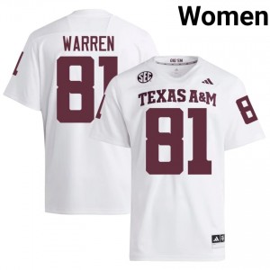 White Jayden Warren #81 12th Man Jersey | Women High School Football Licensed Stitch 57223928