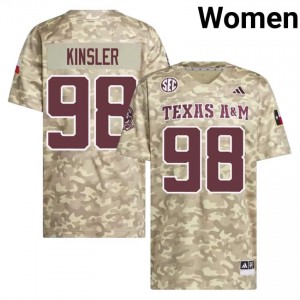 Beige Jermaine Kinsler #98 Texas Aggies Jersey | Women Player Football Alumni Stitch 59210268