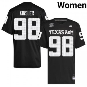 Fresh Jermaine Kinsler #98 Texas A&M Aggies Black Jersey | Women High School Football Embroidery Fan Gear 27409598
