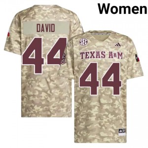 Moisture Wicking John David Crow #44 Aggies Beige Jersey | Women High School Football Stitch Fan Gear 97225431