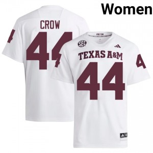 Officially Licensed John David Crow #44 Aggies White Jersey | Women University Football Stitch Fan Gear 78176051