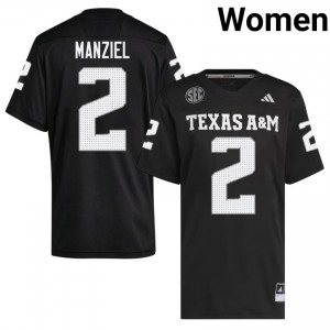 Fresh Johnny Manziel #2 Texas A&M Aggies Black Jersey | Women High School Football Embroidery Fan Gear 76582582