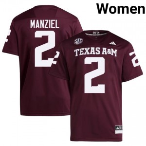 Durable Johnny Manziel #2 Texas A&M Aggies Maroon Jersey | Women University Football Embroidery Fan Gear 68026670