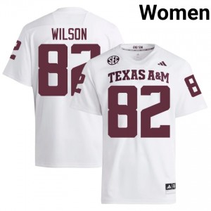 Aggies Jonah Wilson #82 White Jersey | Pro Cut Stitch NCAA Football Women Apparel 76755018
