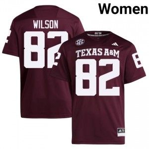 #82 Jonah Wilson Texas Aggies Maroon Jersey | Classic Embroidery Women Player Football Gear 50690588