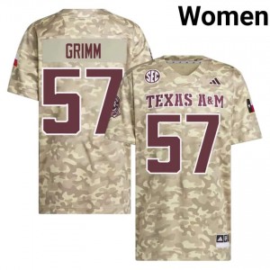 Aggies Jonas Grimm #57 Beige Jersey | Gameday Stitch College Football Women Apparel 74999551
