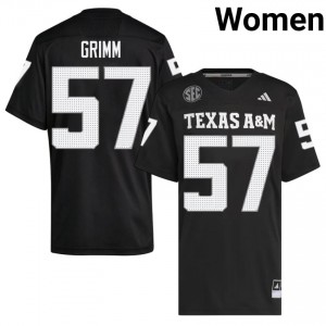 #57 Jonas Grimm Texas Aggies Black Jersey | Premium Embroidery Women NCAA Football Gear 91737631