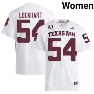 White Jordan Lockhart #54 12th Man Jersey | Women High School Football Moisture Wicking Stitch 85729389