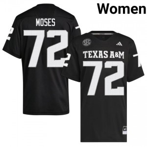 Texas A&M Aggies Joshua Moses #72 Black Jersey | Exclusive Embroidery College Football Women Apparel 18252265