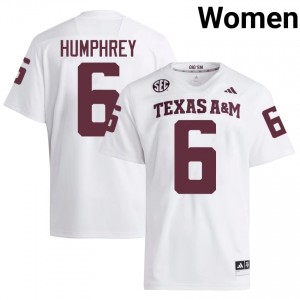 White Julio Humphrey #6 Aggies Jersey | Women High School Football Licensed Stitch 10815634