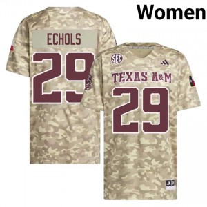 Beige Justin Echols #29 Texas Aggies Jersey | Women Player Football Alumni Stitch 39589832