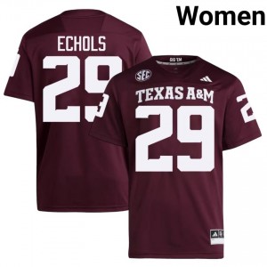Maroon Justin Echols #29 Texas A&M Aggies Jersey | Women High School Football Fresh Embroidery 81931992