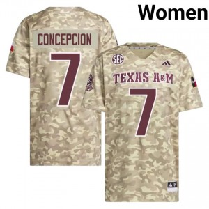 Texas Aggies KC Concepcion #7 Beige Jersey | Gameday Stitch College Football Women Apparel 17457382
