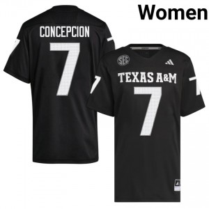 #7 KC Concepcion Texas A&M Aggies Black Jersey | Premium Embroidery Women NCAA Football Gear 82088632