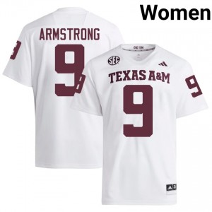 #9 Kiotti Armstrong 12th Man White Jersey | Authentic Stitch Women Player Football Gear 19493774
