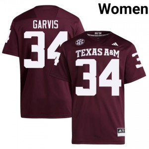 Kyle Garvis #34 Texas Aggies Jersey | Exclusive Maroon College Football Women Embroidery 23583436