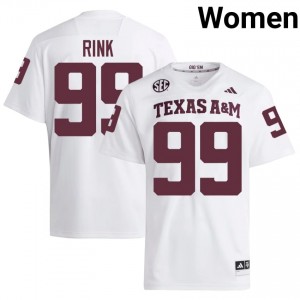 Elite Thread Landon Rink #99 Texas Aggies White Jersey | Women University Football Stitch Fan Gear 21923138