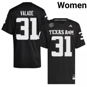 Texas A&M Aggies Loia Valade #31 Black Jersey | Pro-Grade Embroidery College Football Women Apparel 99328226