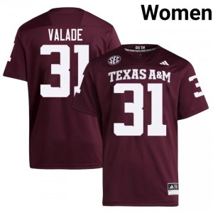 Maroon Loia Valade #31 Texas A&M Aggies Jersey | Women Player Football Elite Embroidery 51047820