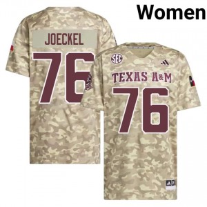 Luke Joeckel #76 Texas Aggies Jersey | Officially Licensed Beige University Football Women Stitch 60466599