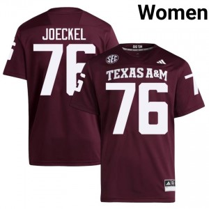 Maroon Luke Joeckel #76 Texas Aggies Jersey | Women High School Football Fresh Embroidery 68839229