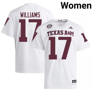 #17 Madden Williams Aggies White Jersey | Authentic Stitch Women Player Football Gear 55184014