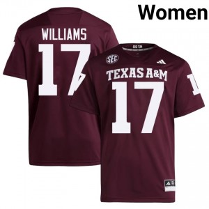 Maroon Madden Williams #17 Texas Aggies Jersey | Women High School Football Limited Embroidery 67992274