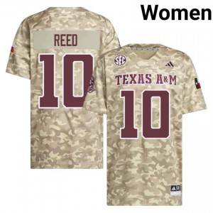 21th Man Marcel Reed #10 Beige Jersey | Iconic Stitch College Football Women Apparel 83739543