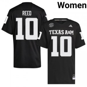 #10 Marcel Reed Texas A&M Aggies Black Jersey | Essential Embroidery Women NCAA Football Gear 69339863
