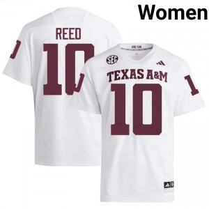 Aggies Marcel Reed #10 White Jersey | Genuine Stitch NCAA Football Women Apparel 75946605
