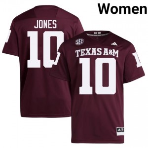 Texas A&M Aggies Marco Jones #10 Maroon Jersey | Essential Embroidery NCAA Football Women Apparel 15682811