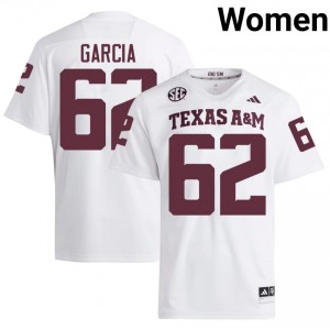 White Marcus Garcia #62 Texas Aggies Jersey | Women High School Football Licensed Stitch 92938709