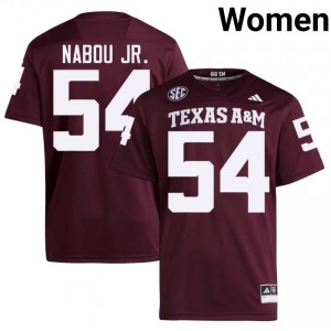 Mark Nabou Jr. #54 Texas Aggies Jersey | Pro-Grade Maroon College Football Women Embroidery 41065853