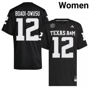Texas Aggies Nana Boadi-Owusu #12 Black Jersey | Pro-Grade Embroidery College Football Women Apparel 43701565
