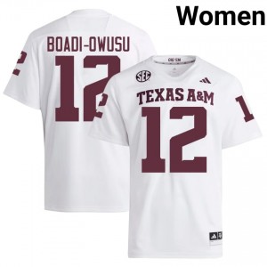 White Nana Boadi-Owusu #12 12th Man Jersey | Women High School Football Moisture Wicking Stitch 62021609