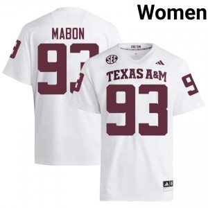Nathan Mabon #93 Aggies Jersey | Gameday White College Football Women Stitch 36586496
