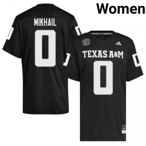 #0 Noah Mikhail Texas Aggies Black Jersey | Premium Embroidery Women NCAA Football Gear 36921468