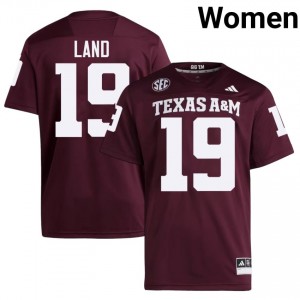 Texas Aggies Paxton Land #19 Maroon Jersey | Essential Embroidery NCAA Football Women Apparel 64240729