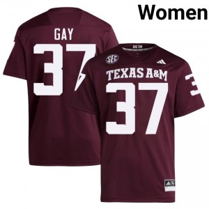 Texas A&M Aggies Peyton Gay #37 Maroon Jersey | Essential Embroidery NCAA Football Women Apparel 25557609