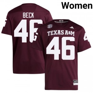 Qui Beck #46 Texas A&M Aggies Jersey | Exclusive Maroon College Football Women Embroidery 62475581